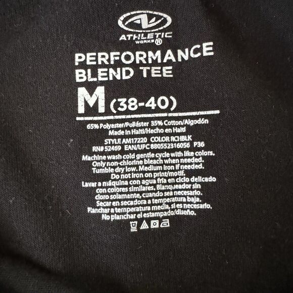 Athletic Men’s Performance Blend Tee Black Size Medium - Picture 3 of 8